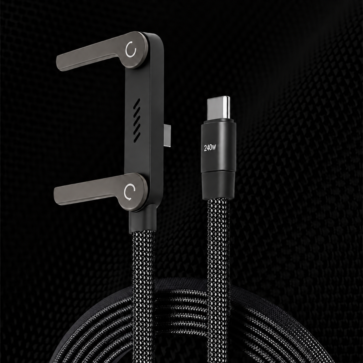 🚨 FLASH SALE — 🔋240W Braided Fast Charge Cable With Built-in Phone Stand